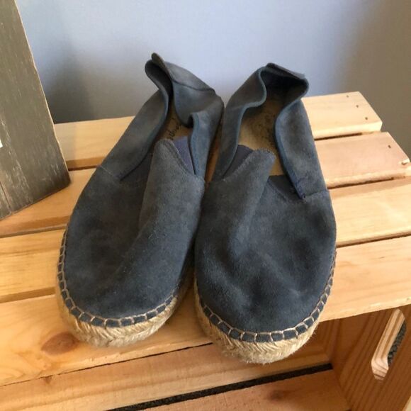 Free People Blue Velvet Moccasins - Picture 1 of 5